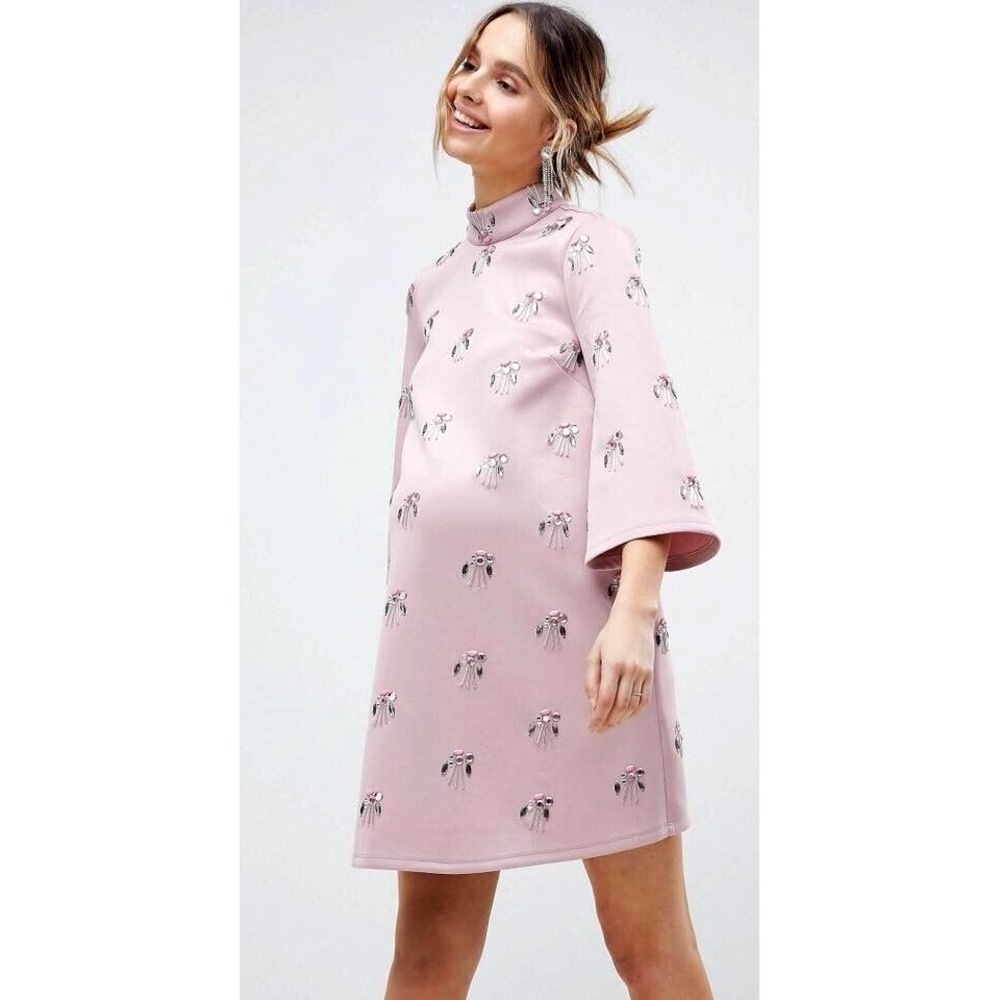 ASOS Light Pink Dress with Embellished Detail